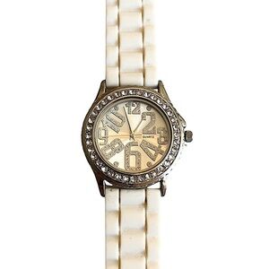 ACCUTIME • White Crystal Quartz Silicone Watch